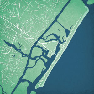 Wrightsville Beach, North Carolina Map Art by City Prints