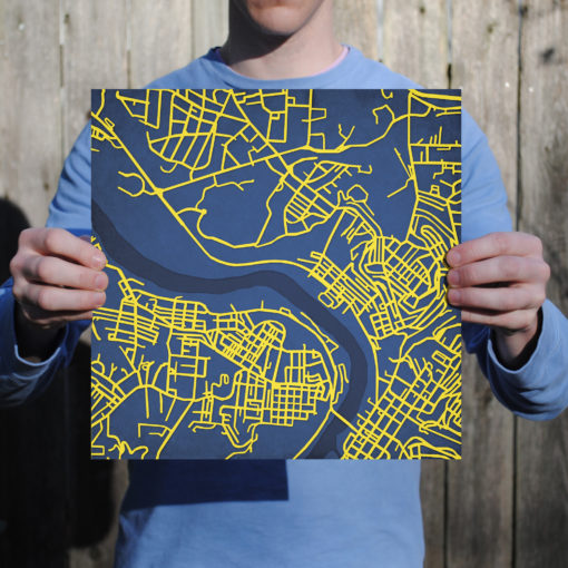 West Virginia University Campus Map Art by City Prints - Image 3