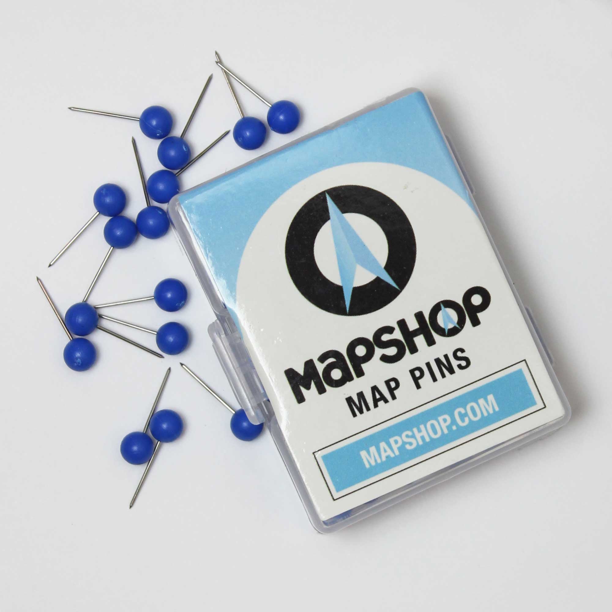 Map Push Pins: Deep Blue - Matte Finish