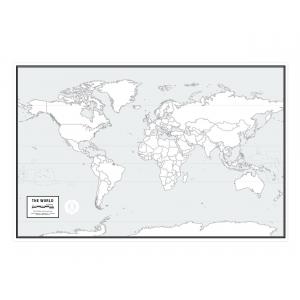 World Blank Wall Map by South of Kings