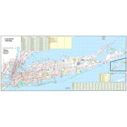 Detailed Long Island Wall Map with accurate road networks, landmarks, and key locations for travelers and map enthusiasts seeking reliable geographic references.