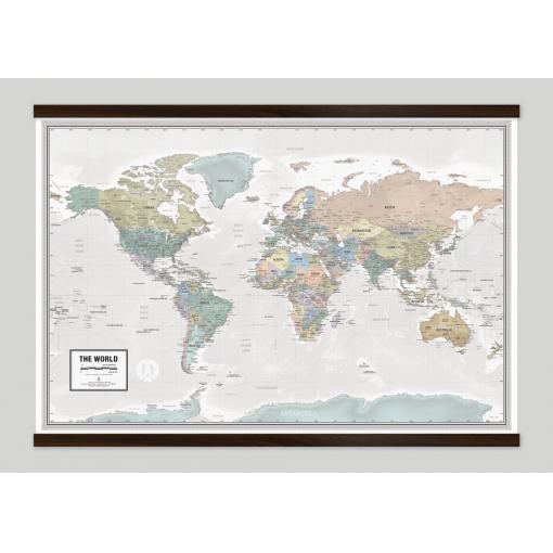 Detailed world map poster from The Map Shop, ideal for educational, office, or home use, showcasing countries, continents, and geographic features for accurate world navigation.