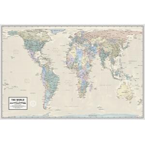 World Gall Orthographic Projection Wall Map by South of Kings