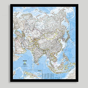 Asia Continent Wall Maps