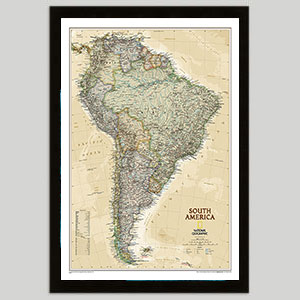 South America Continent Wall Maps