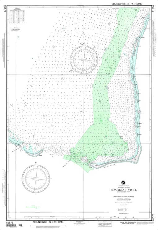 NGA Chart - Rongelap Atoll, Southeastern Part, Marshall Islands - 81576