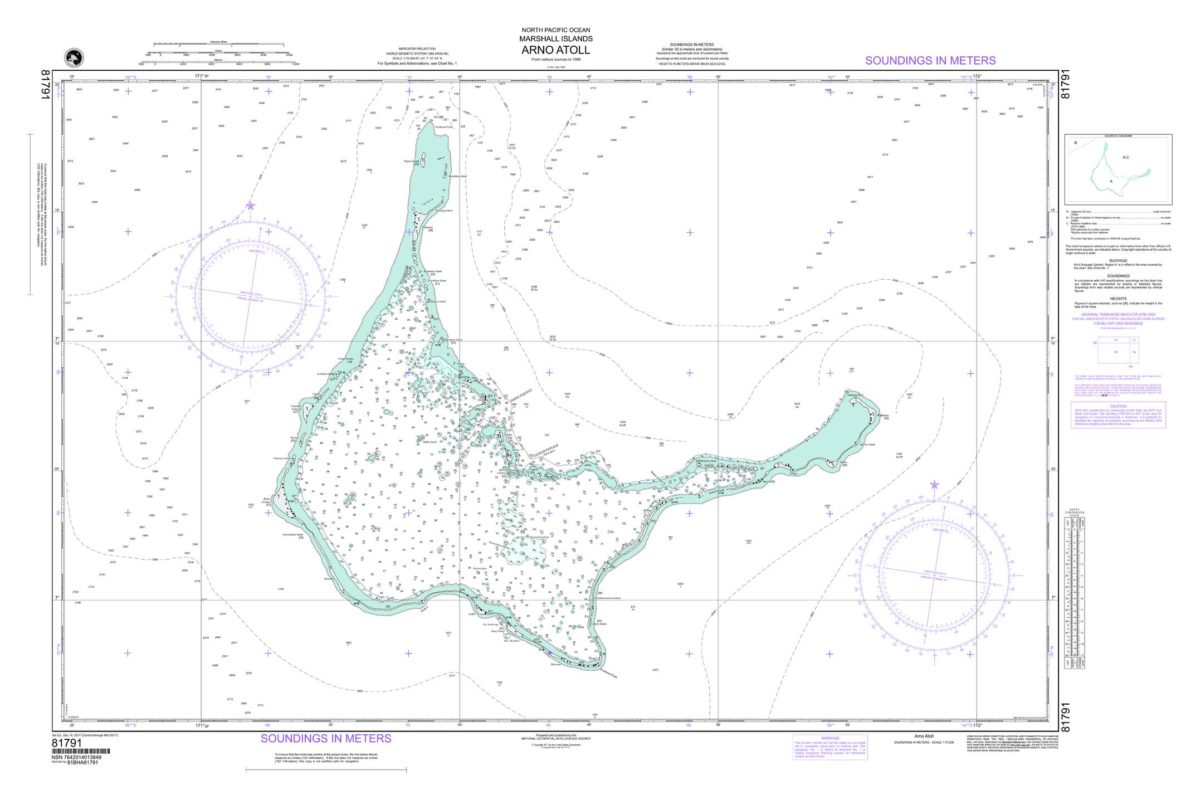 NGA Chart - Arno Atoll, Marshall Is (North Pacific Ocean) - 81791 - The ...