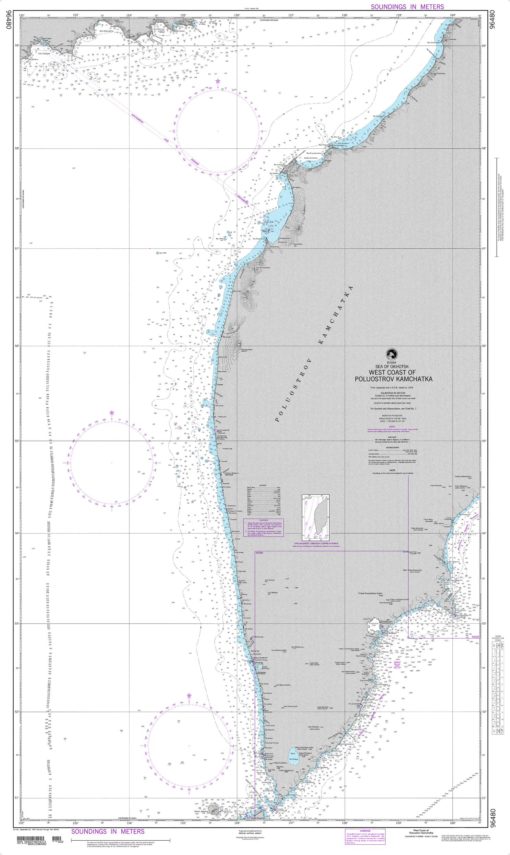 NGA Chart - West Coast of Poluostrov Kamchatka - 96480