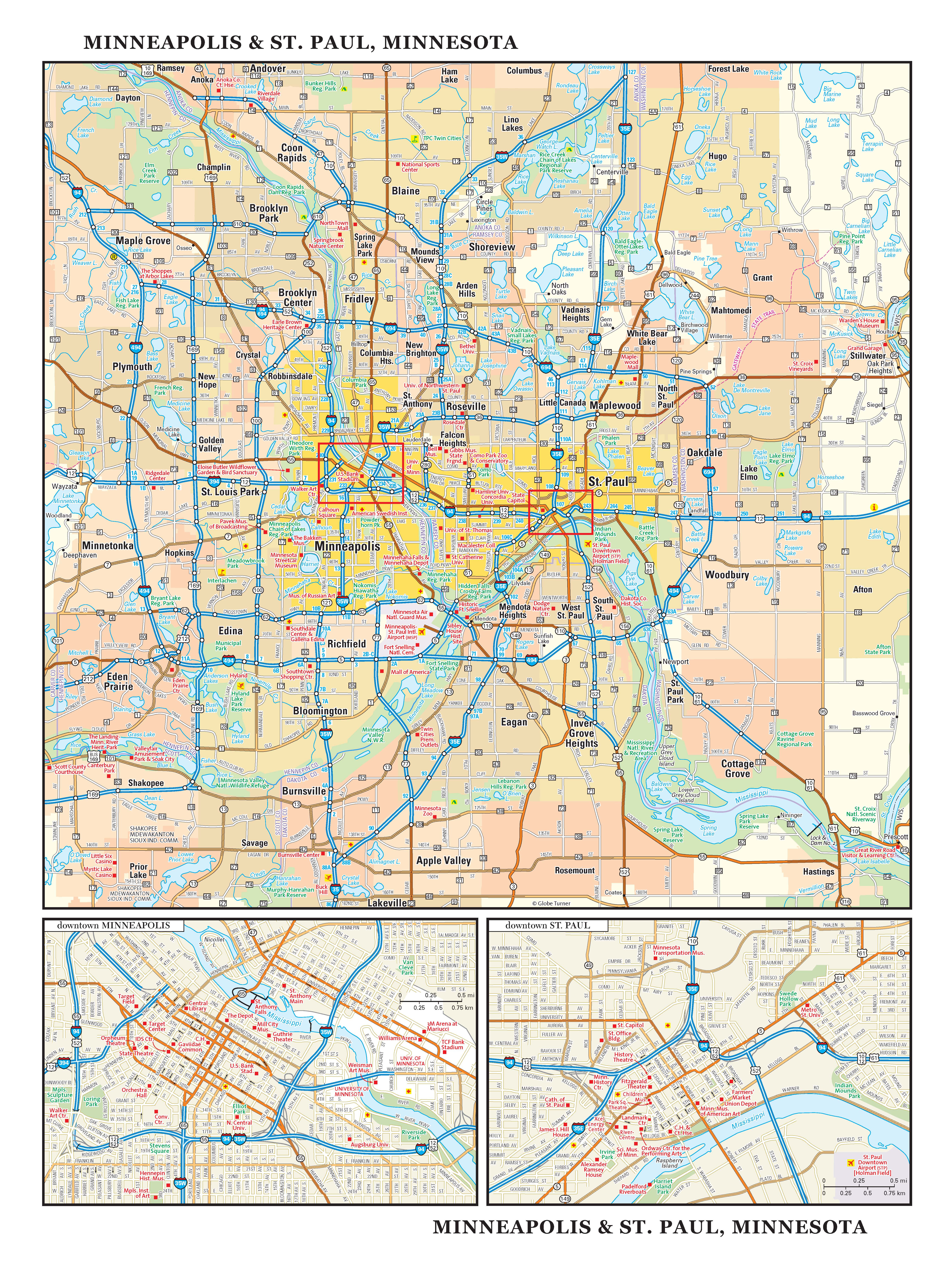 Minneapolis-Saint Paul Attractions Map