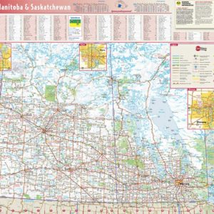 Manitoba & Saskatchewan Wall Map by Globe Turner