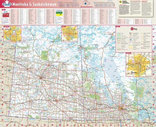 Manitoba & Saskatchewan Wall Map by Globe Turner