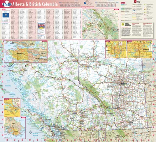 Alberta & British Columbia Wall Map by Globe Turner
