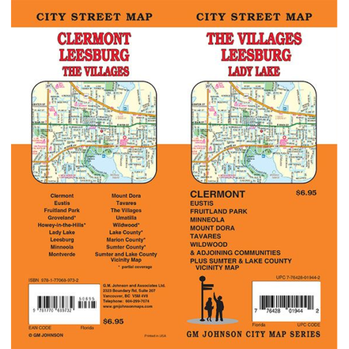 GM Johnson - The Villages, Leesburg, Lady Lake - Folding Travel Map