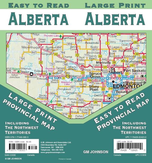 GM Johnson - Alberta - Folding Travel Map
