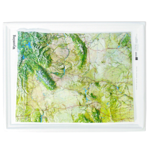 Wyoming Satellite Raised Relief Map by Hubbard Scientific