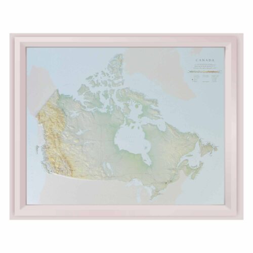 Detailed map of Canada featuring topographical details, geographic regions, and navigation information, ideal for travel planning, educational purposes, and outdoor activities.