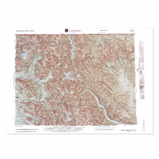 Concrete, WA Regional Raised Relief Map by Hubbard Scientific