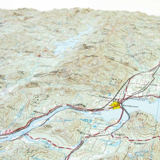 Sandpoint, ID Regional Raised Relief Map by Hubbard Scientific - Image 4