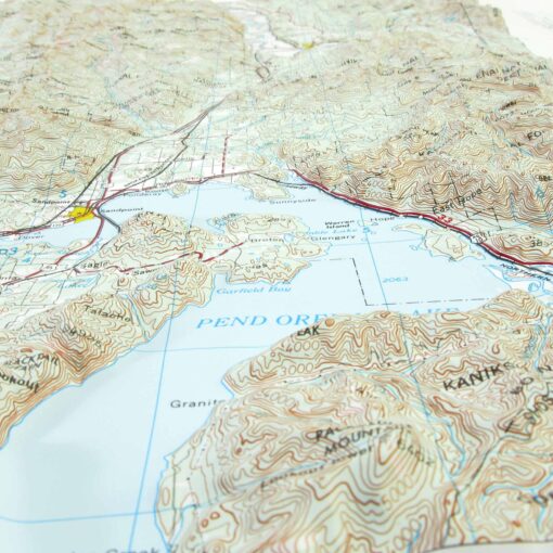 Sandpoint, ID Regional Raised Relief Map by Hubbard Scientific - Image 3