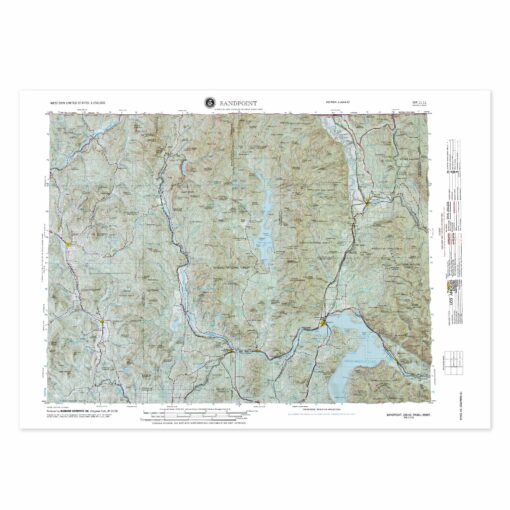 Sandpoint, ID Regional Raised Relief Map by Hubbard Scientific