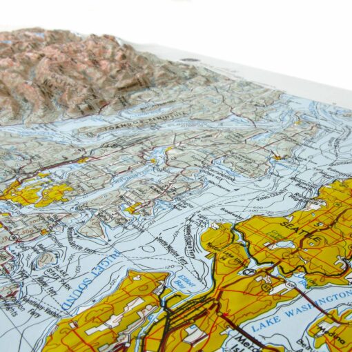 Seattle, WA Regional Raised Relief Map by Hubbard Scientific - Image 4