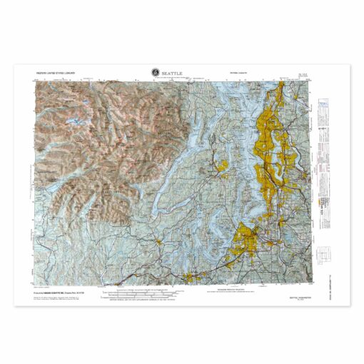 Seattle, WA Regional Raised Relief Map by Hubbard Scientific