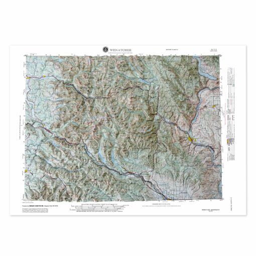 Wenatchee, WA Regional Raised Relief Map by Hubbard Scientific