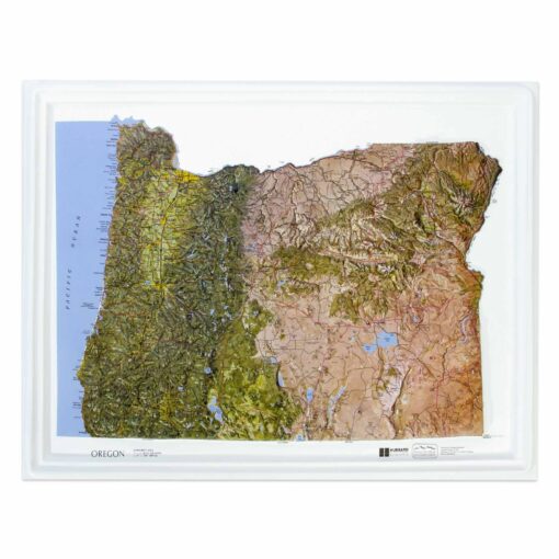 Oregon Satellite Raised Relief Map by Hubbard Scientific
