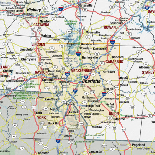North Carolina State Wall Map by MapShop - Image 2