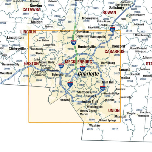 North Carolina Zip Code Wall Map by MapShop - Image 2