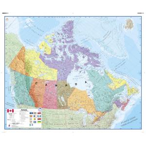 Canada Political Wall Map by Lovell Johns