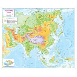 Color Blind Friendly Children's Physical Map of Asia by Cosmographics