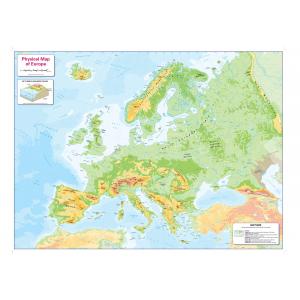 Color Blind Friendly Children's Physical Map of Europe by Cosmographics