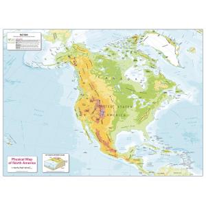 Color Blind Friendly Children's Physical Map of North America by Cosmographics