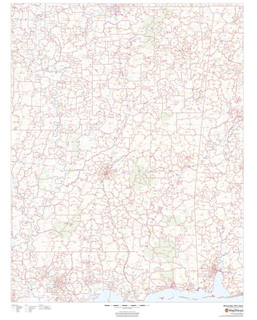 Mississippi - Zip Code Map by Map Sherpa