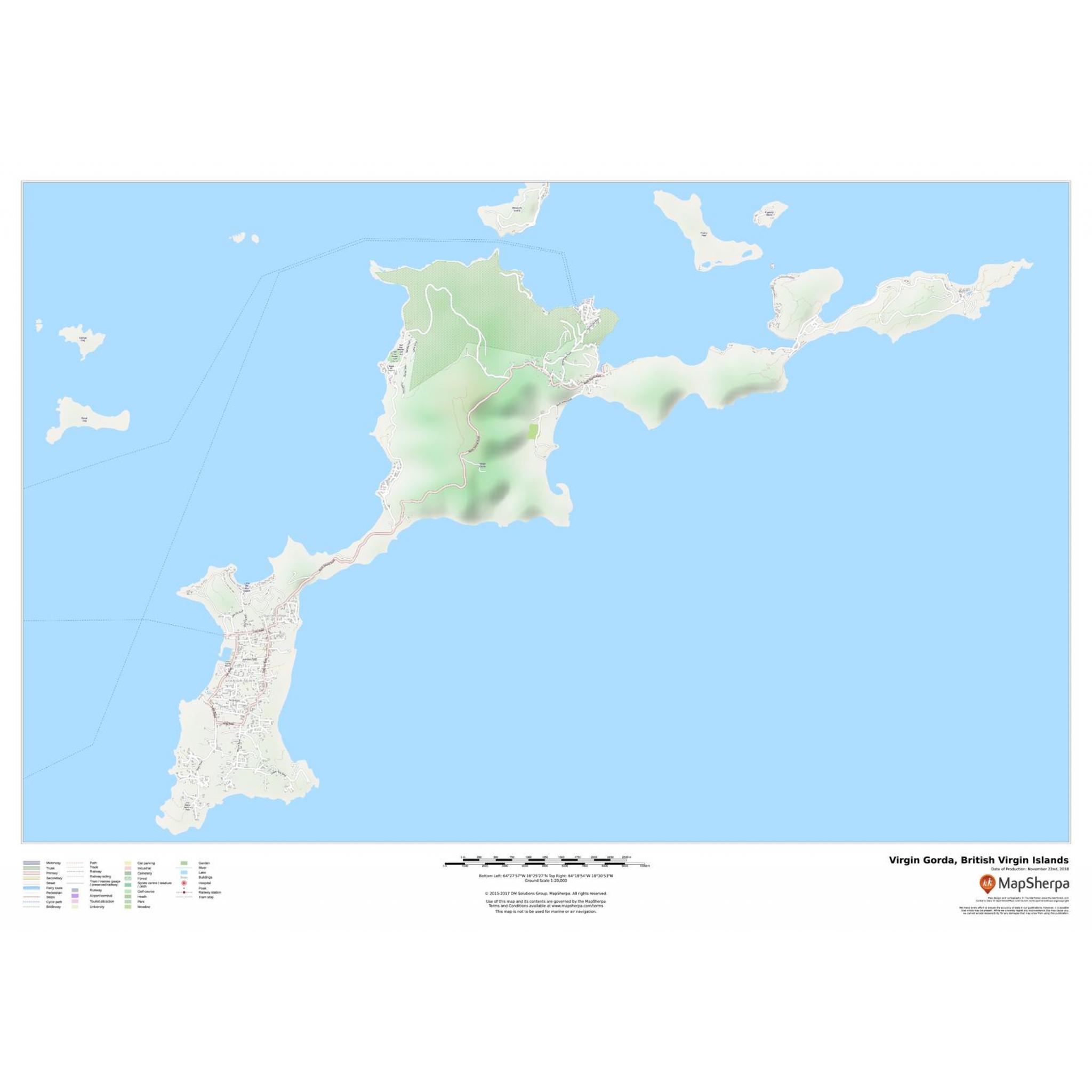 Virgin Gorda, British Virgin Islands by Map Sherpa