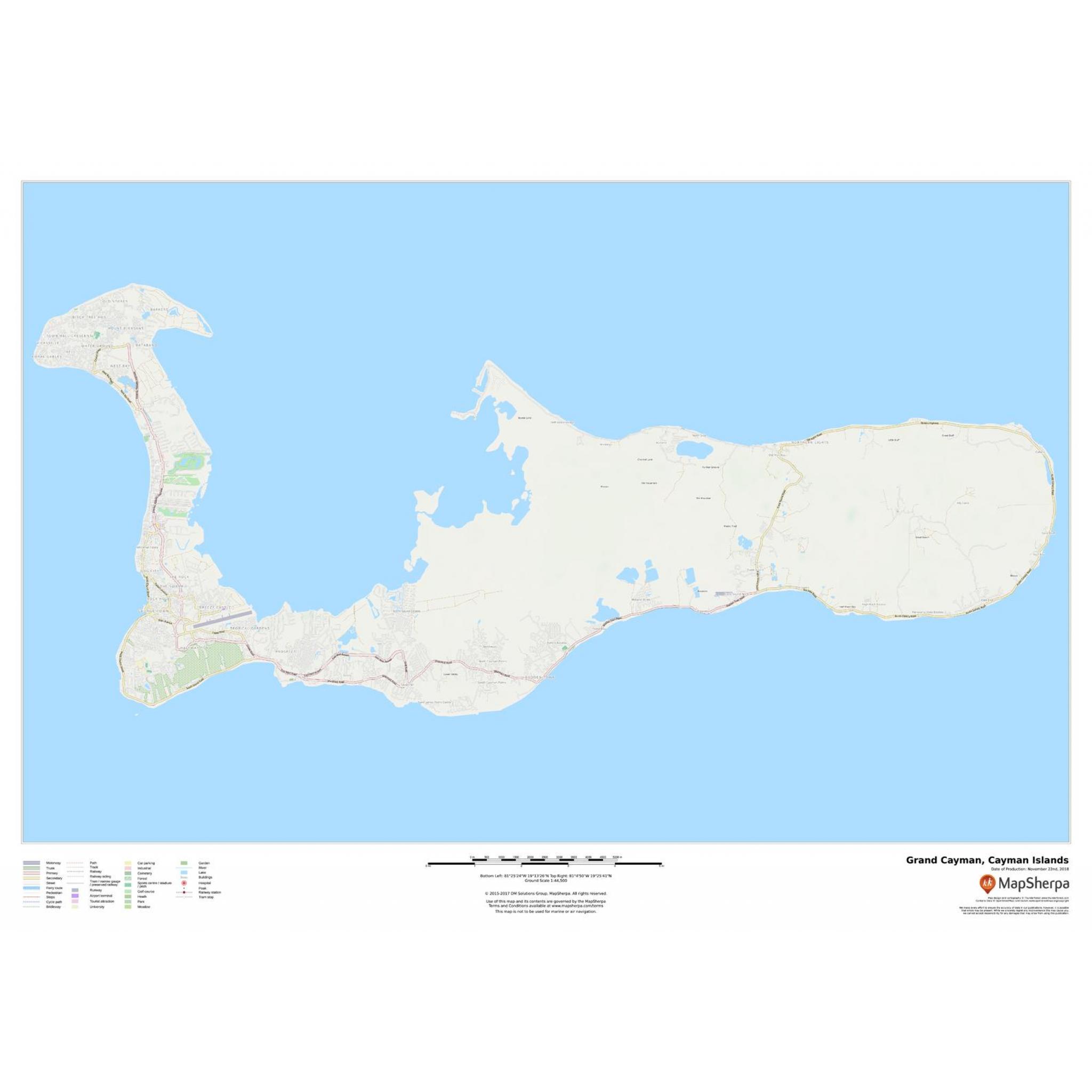 Grand Cayman, Cayman Islands by Map Sherpa