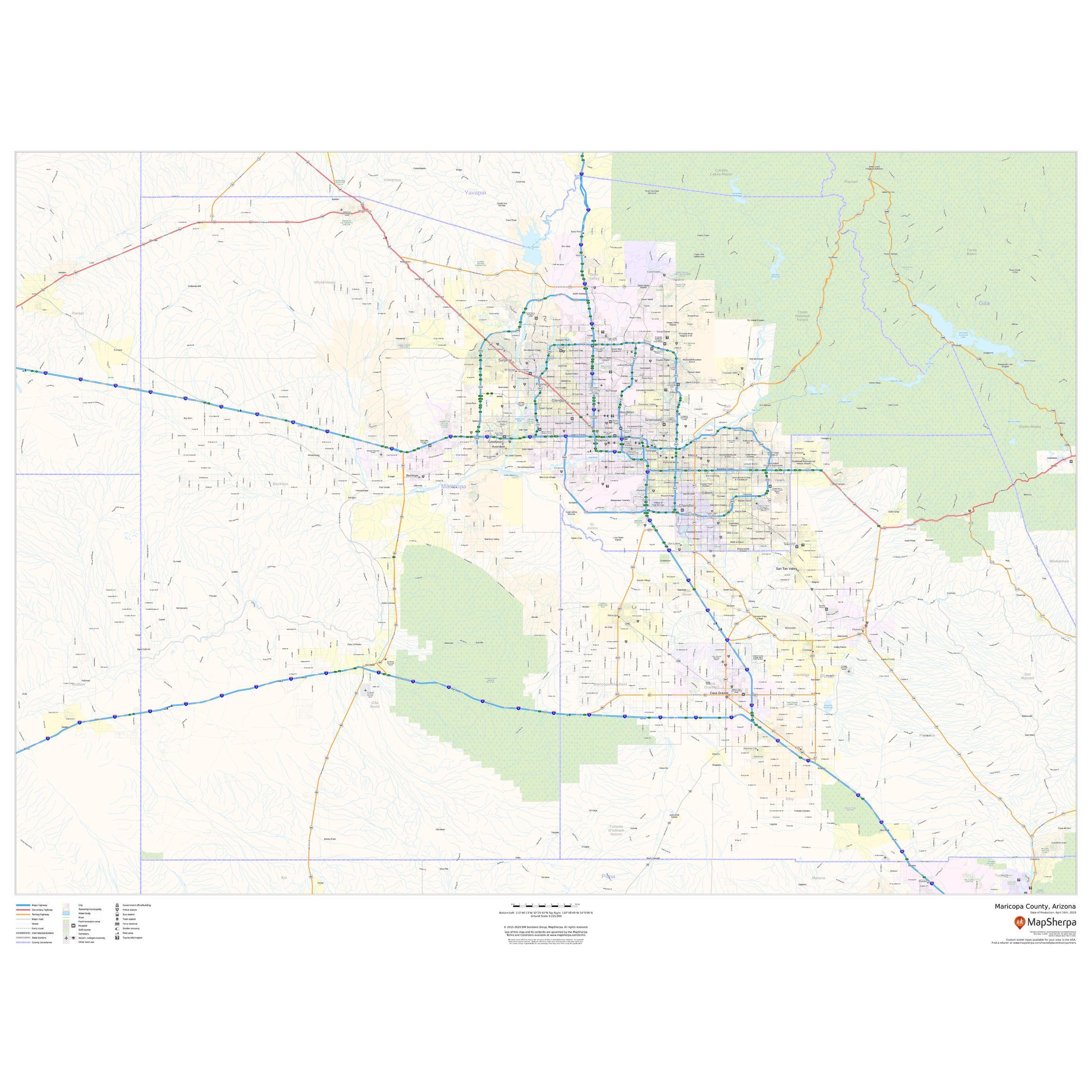 Maricopa County Arizona By Map Sherpa The Map Shop