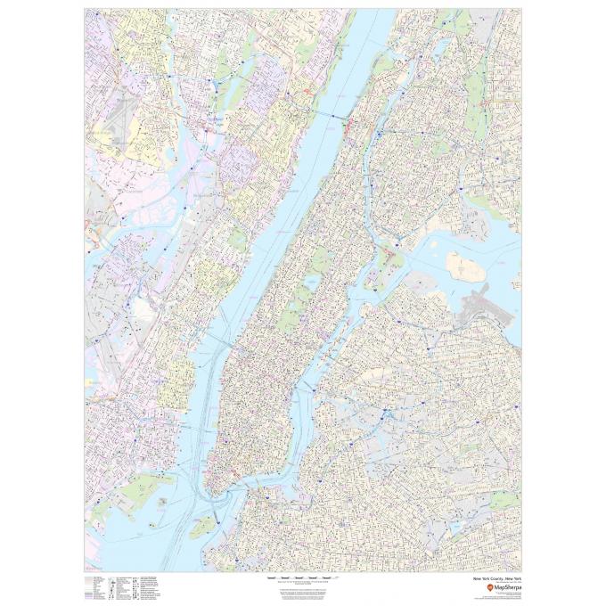 Map of New York City streets and waterways, detailed city map for navigation and travel planning.
