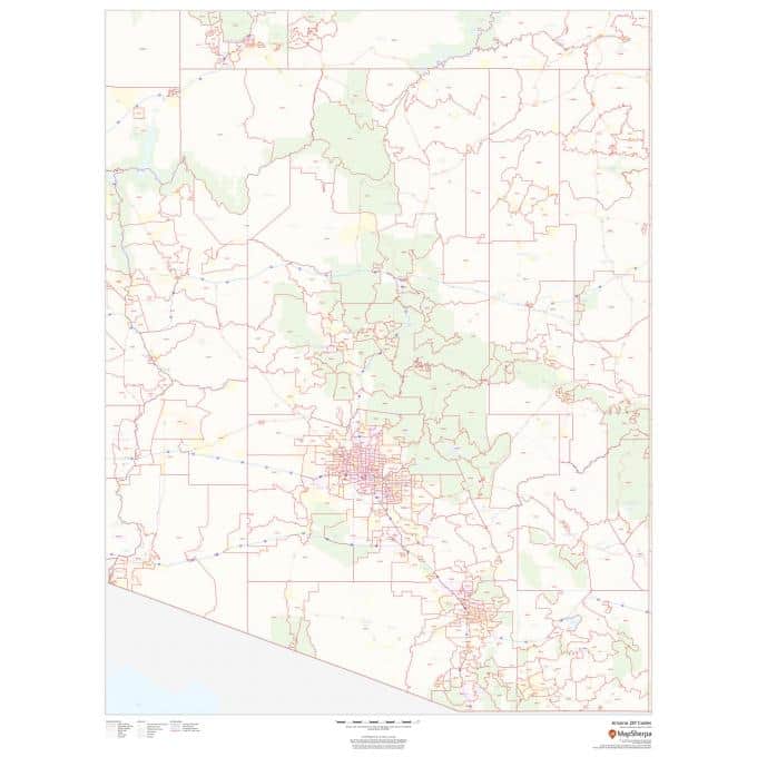 Arizona detailed road and city map showcasing major highways, topography, and urban areas, perfect for travelers, logistics, and geographic reference.