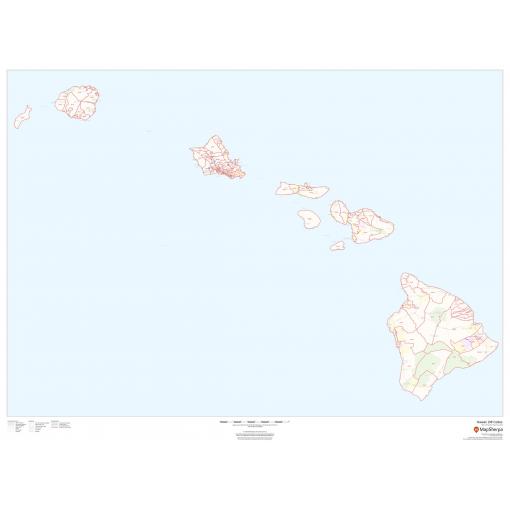 Detailed Hawaii map showing ZIP codes and geographic boundaries for locals, tourists, and mapping enthusiasts interested in Hawaii maps, zip code data, and geographic information.