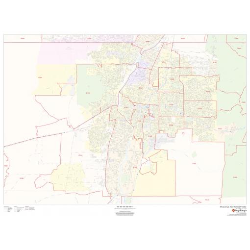 Detailed Albuquerque, New Mexico ZIP code map showing neighborhoods, streets, and geographic boundaries for accurate regional navigation.