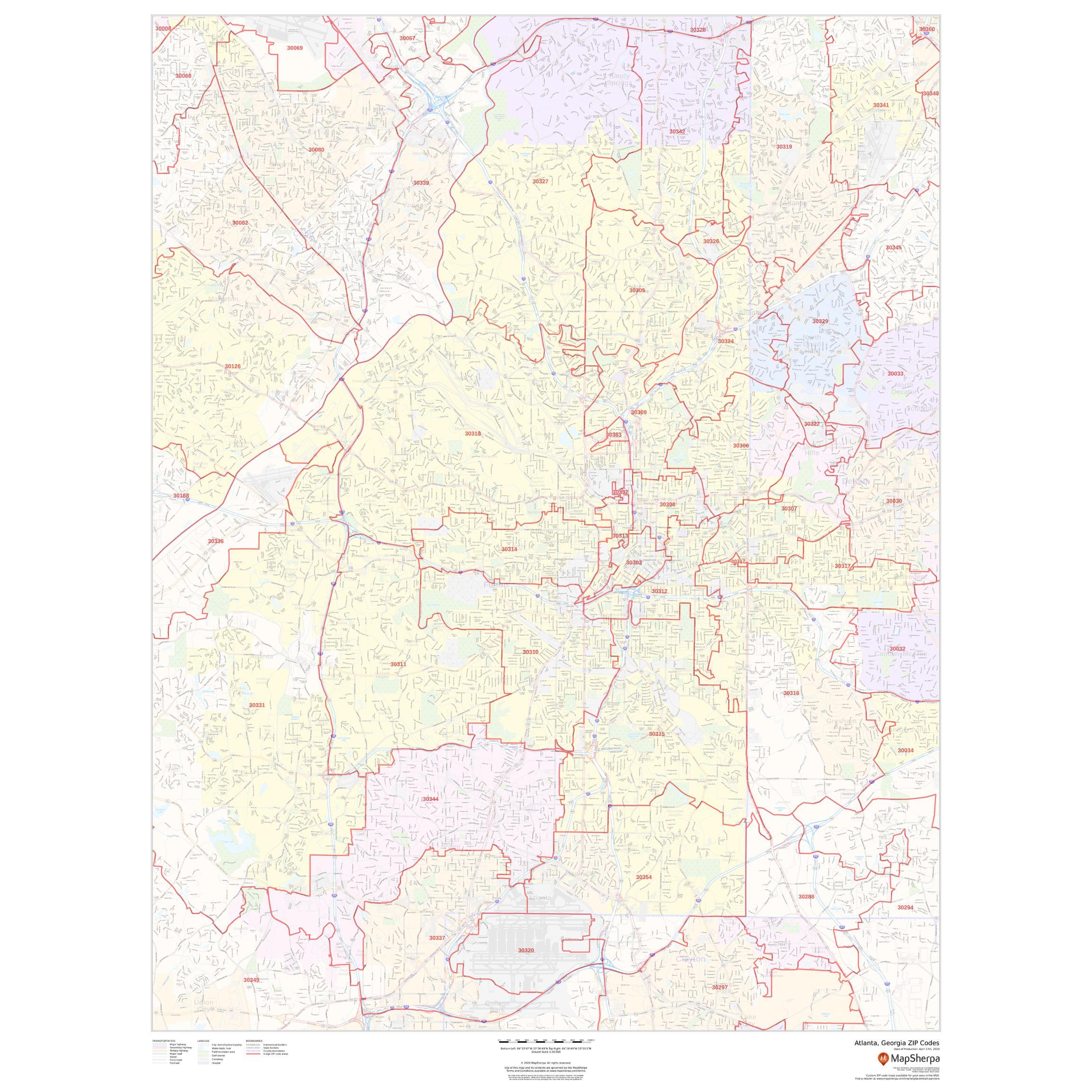 Atlanta Ga 30354 Zip Code Map 