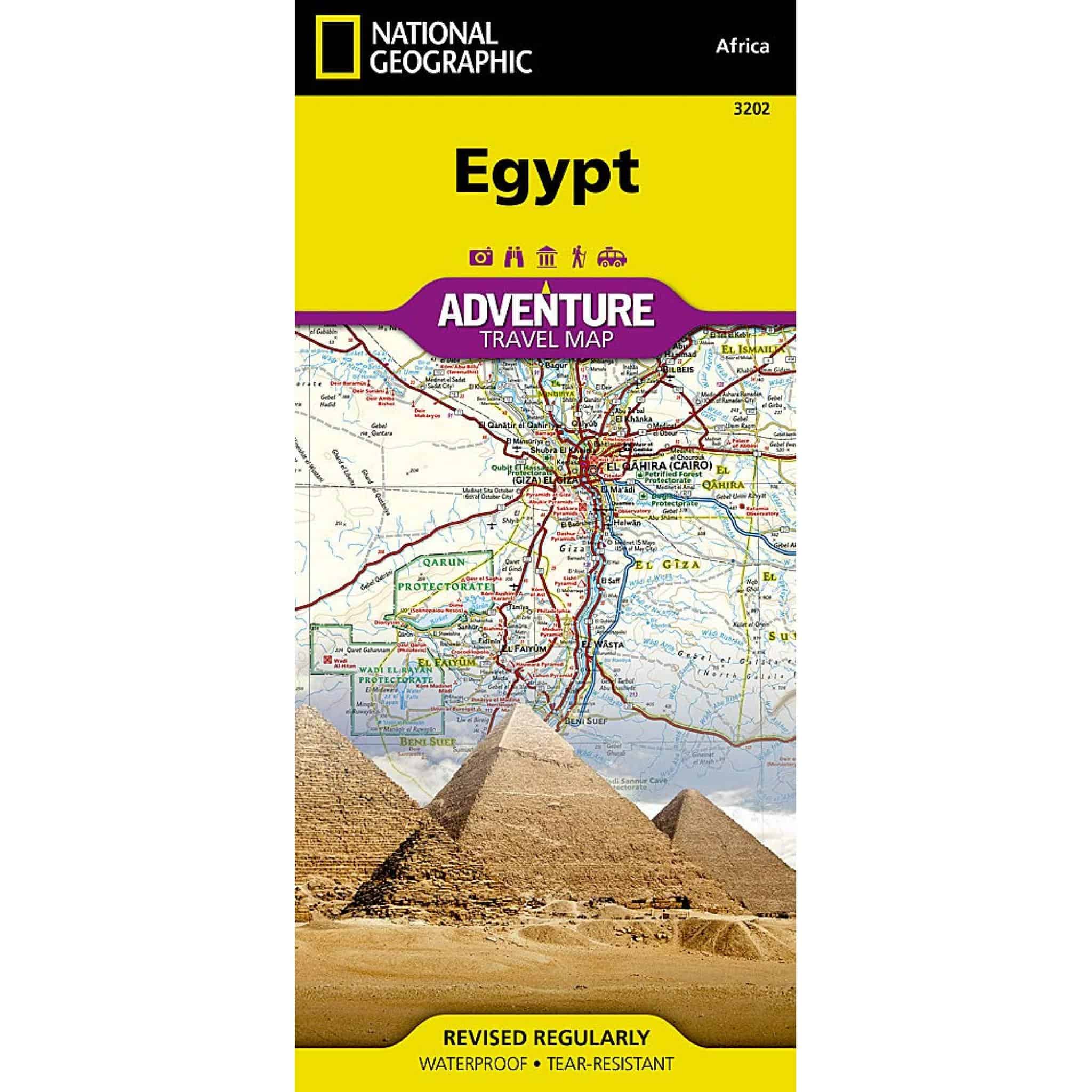 National Geographic Egypt Adventure Folding Travel Map The Map Shop
