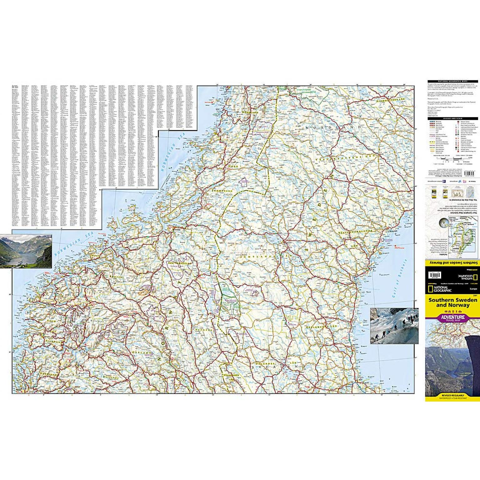 National Geographic - Southern Sweden and Norway - Adventure Folding Travel Map - Image 3