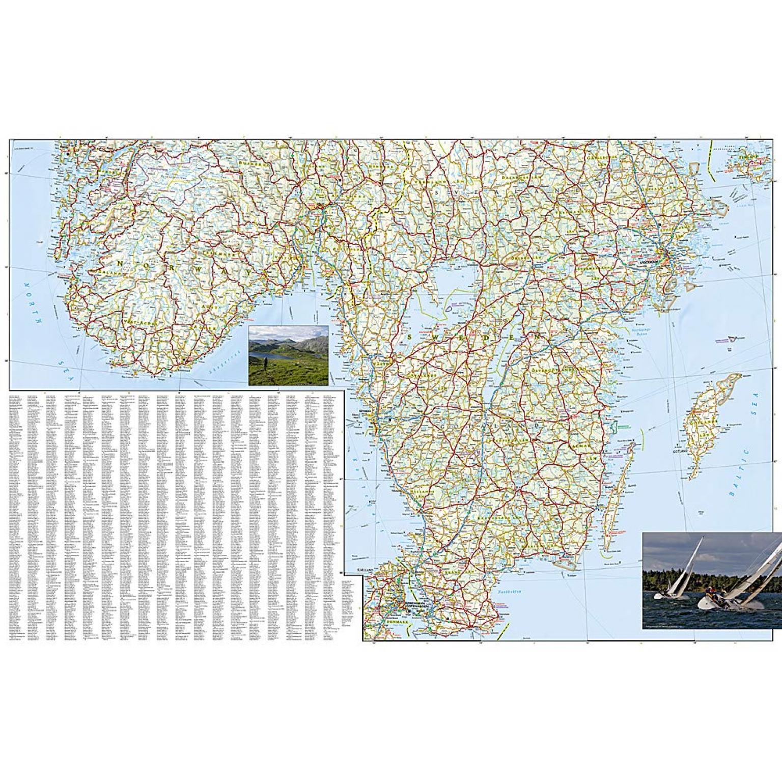 National Geographic - Southern Sweden and Norway - Adventure Folding Travel Map - Image 4