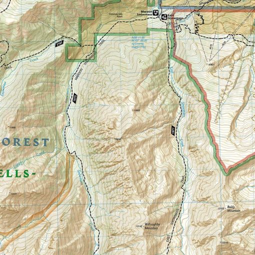 National Geographic - Maroon Bells, Redstone, Marble - Trails Illustrated Folding Travel Map - Image 2