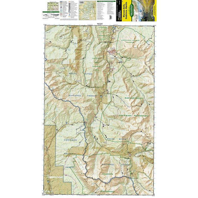 National Geographic - Maroon Bells, Redstone, Marble - Trails Illustrated Folding Travel Map - Image 3