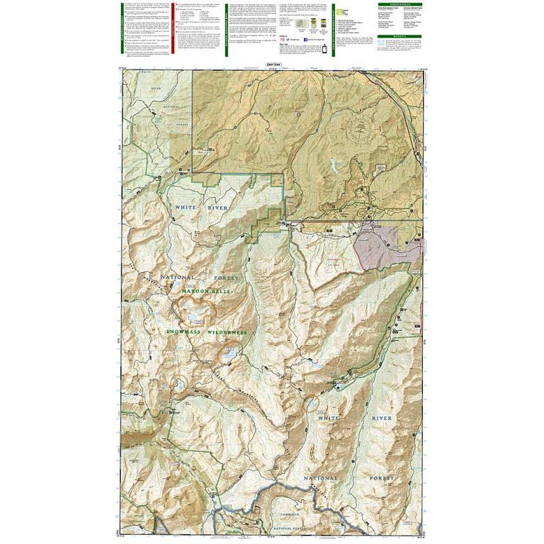 National Geographic - Maroon Bells, Redstone, Marble - Trails Illustrated Folding Travel Map - Image 4