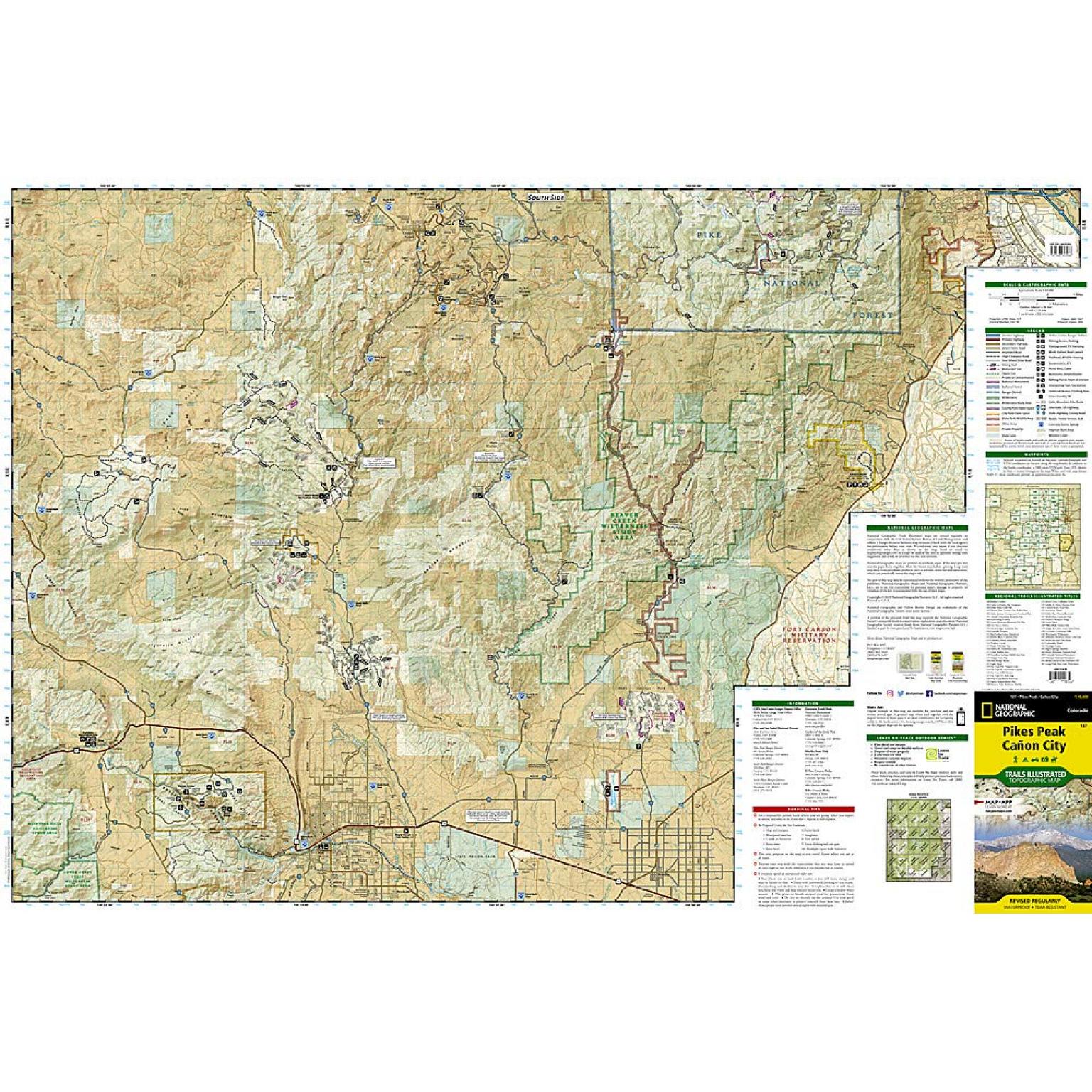 National Geographic - Pikes Peak, Cañon City - Trails Illustrated Folding Travel Map - Image 3